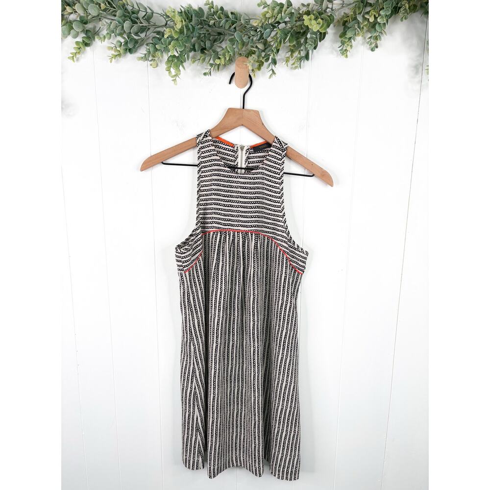 Anthropologie THML Geo Stripe Shift Dress XS Black White